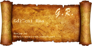 Gácsi Rea névjegykártya